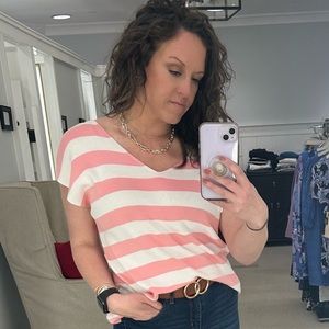 Talbots V-Neck Cap Sleeve Knit Top